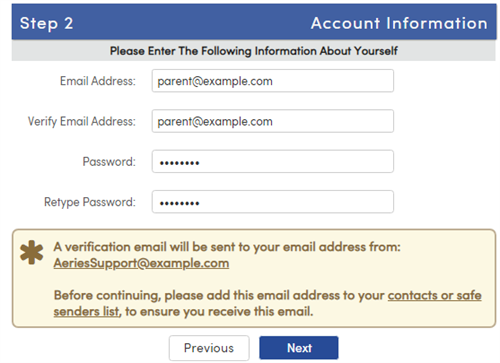 account info
